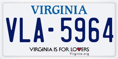 VA license plate VLA5964
