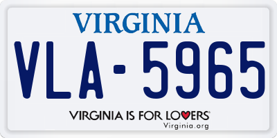 VA license plate VLA5965