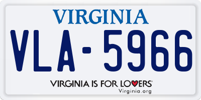VA license plate VLA5966