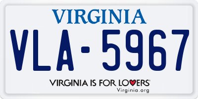 VA license plate VLA5967