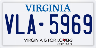 VA license plate VLA5969