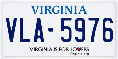 VA license plate VLA5976