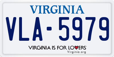 VA license plate VLA5979