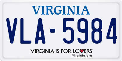 VA license plate VLA5984