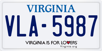 VA license plate VLA5987