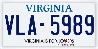 VA license plate VLA5989