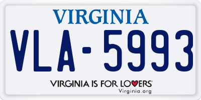 VA license plate VLA5993