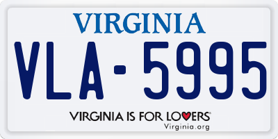 VA license plate VLA5995
