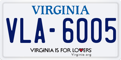 VA license plate VLA6005