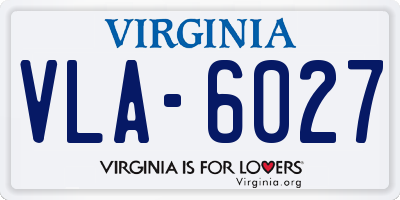 VA license plate VLA6027