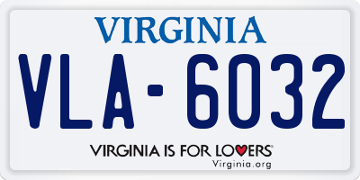 VA license plate VLA6032