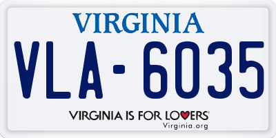 VA license plate VLA6035