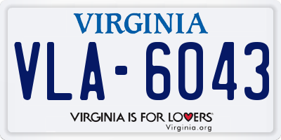 VA license plate VLA6043