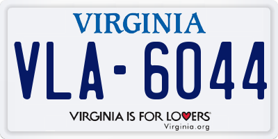 VA license plate VLA6044
