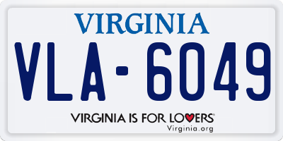 VA license plate VLA6049