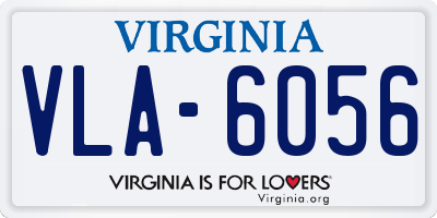 VA license plate VLA6056
