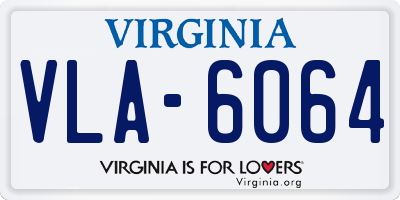 VA license plate VLA6064