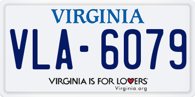 VA license plate VLA6079