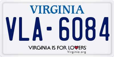 VA license plate VLA6084