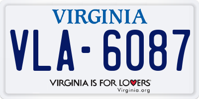 VA license plate VLA6087