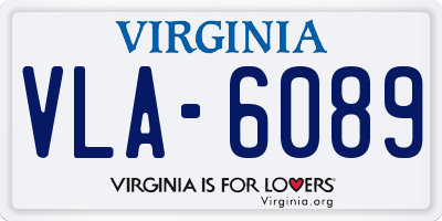 VA license plate VLA6089