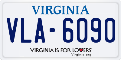 VA license plate VLA6090