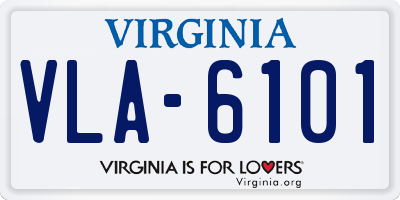 VA license plate VLA6101