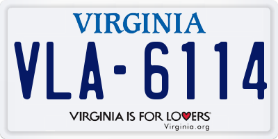 VA license plate VLA6114