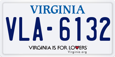 VA license plate VLA6132