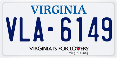 VA license plate VLA6149
