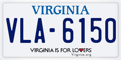 VA license plate VLA6150