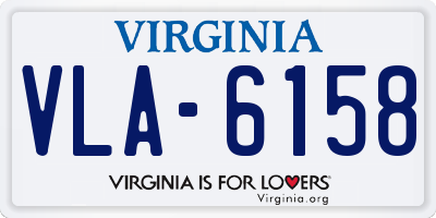 VA license plate VLA6158