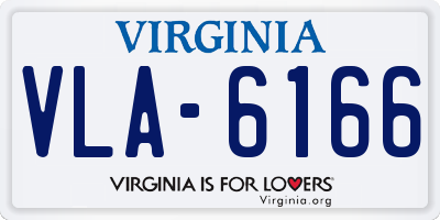 VA license plate VLA6166