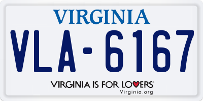 VA license plate VLA6167