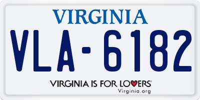 VA license plate VLA6182
