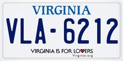 VA license plate VLA6212