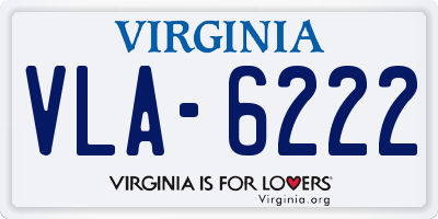 VA license plate VLA6222