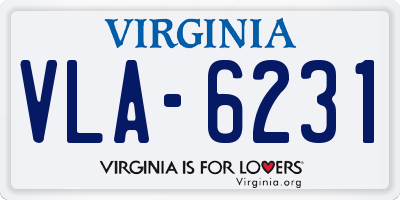 VA license plate VLA6231