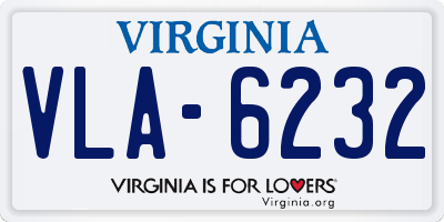 VA license plate VLA6232