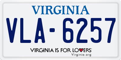 VA license plate VLA6257