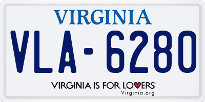 VA license plate VLA6280