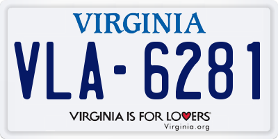 VA license plate VLA6281