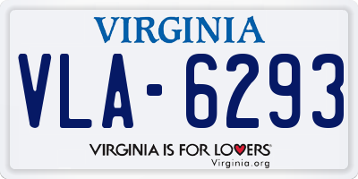 VA license plate VLA6293