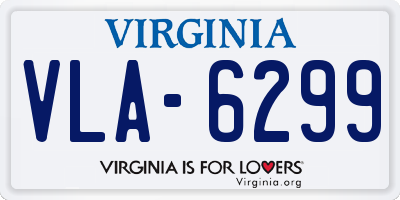 VA license plate VLA6299