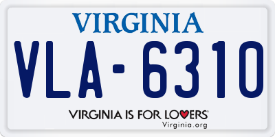 VA license plate VLA6310