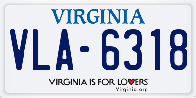 VA license plate VLA6318