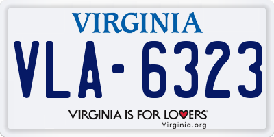 VA license plate VLA6323