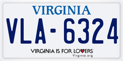VA license plate VLA6324