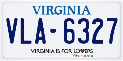 VA license plate VLA6327