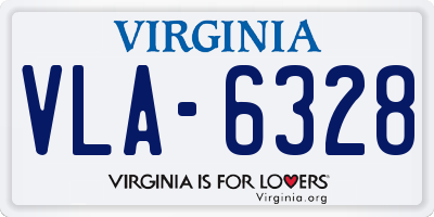 VA license plate VLA6328
